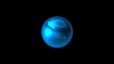 One shiny sphere in dark space
