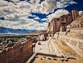 Vintage retro effect filtered hipster style image of Leh palace. Ladakh