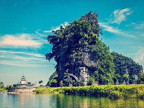 Vintage retro effect filtered hipster style image of Tam Coc