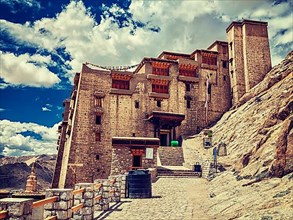 Vintage retro effect filtered hipster style image of Leh palace. Ladakh