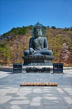 The Great Unification Buddha Tongil Daebul is a 14. 6-meter 108 ton Bronze Buddha statue in Seoraksan National Park