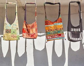 Handmade bags on sale for tourists in Udaipur