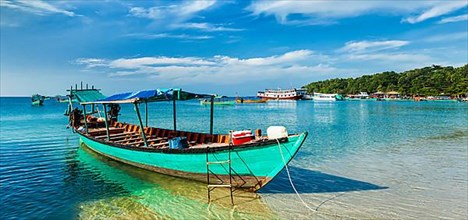 Panorama of boat in Sihanoukville