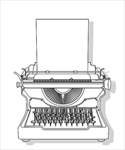 Outlined typewriter vector design