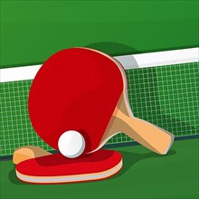 Ping Pong vector icon with paddles and ball