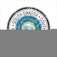 Great state of South Dakota postal rubber stamp