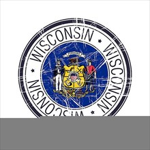 Great state of Wisconsin postal rubber stamp