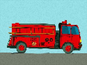 Pixel art fire truck