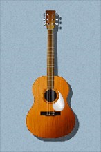 Pixel art guitar vector icon