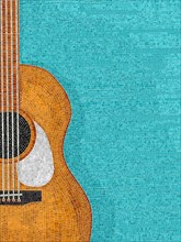 Acoustic guitar mosaic art