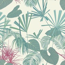 Tropical plants seamless pattern