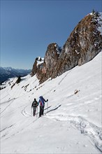Ski tourers on the Rotwand