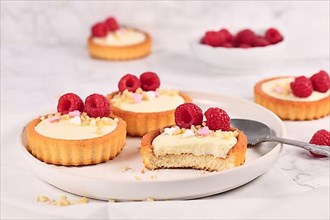 Small tartlet pastries with white cream