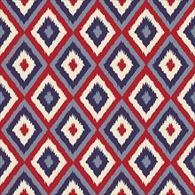 Tribal Art Ikat Ogee seamless pattern in colors