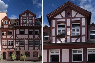 Historic half-timbered house with dormer