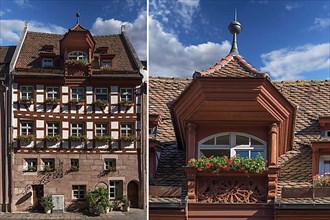 Historic half-timbered house with dormer window