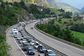 Congestion Gotthard road tunnel Wassen