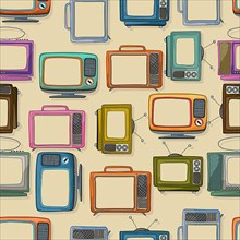 Retro style tv repeating pattern