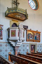 The pulpit in the church of St. Martin in Blaichach