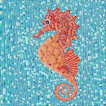 Seahorse mosaic background