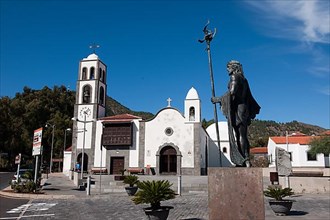 Church and statue of Guanche warrior