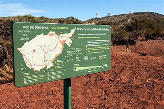 Information board trail network on Teide
