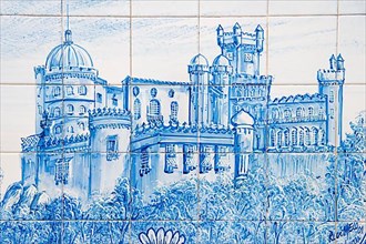 Azulejos depicting the Palacio da Pena