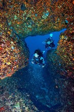 Diver in Cave of the Stalactites