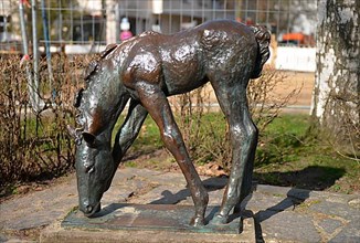 Sculpture Grazing Foal