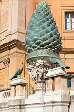 Courtyard of the Pine Cone with Palazzetto del Belvedere and Pine Cone