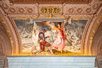 Ceiling Painting with Angel and Officer in Armour
