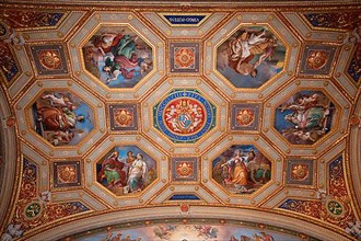 Ceiling painting with coat of arms of Pope Pius IX