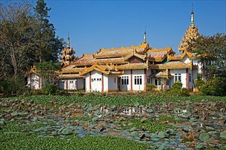 Golden World Hotel in a Buddhist temple in the town of Keng Tung