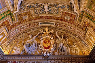 Ceiling painting with coat of arms of Pope Gregory XIII