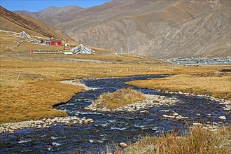 Remote Tibetan monastery along the Sichuan-Tibet Highway
