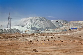 Shimiankuang open pit asbestos mine near Yitunbulake in the Taklamakan Desert