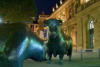 Bull and bear statue