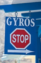 Gyros sign in Kamari