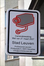 Camera surveillance sign in the city of Leuven