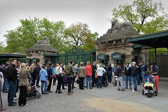 Queue of visitors at the entrance