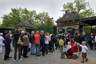 Queue of visitors at the entrance