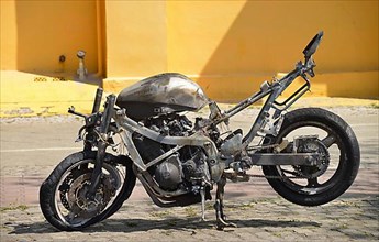 Burnt motorbike