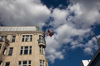 Flag of the Republic of Maldives on the embassy building