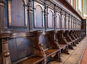 Choir stalls in the main Protestant church of St. Johannis