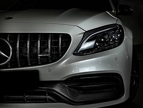Gloomy front of a Mercedes AMG