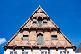 Gable of a half-timbered house in the old town