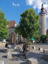 The fountain on Schlossplatz is dedicated to Tilman Riemenschneider and his Tauberbischofsheim Madonna
