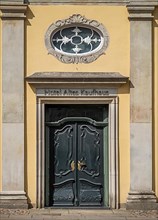 Entrance door of the Hotel Altes Kaufhaus am Alten Hafen