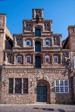 Old brick building of the Lueneburg Kronen brewery in the old town