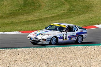 Historic race car Porsche 924 at car racing for classic cars youngtimer classic cars 24-hour race 24h race
